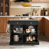 SoBuy FKW71-III-SCH Îlot de Cuisine Mobile avec Plan Inox Extensible 46–71 cm – 2 Tiroirs, Étagères Réglables, Noir