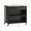 SoBuy FKW74-SCH Desserte Cuisine à Roulettes 94 cm avec 2 Tiroirs et 2 Étagères, Plan de Travail 60 kg – 4 Roulettes dont 2 Freinées, Noir