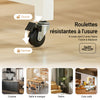 SoBuy FKW74-WN Desserte de Cuisine à Roulettes – Plan de Travail 100×60 cm, 2 Tiroirs, 2 Étagères, Charge 60 kg, Blanc