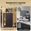 SoBuy FKW75-SCH Desserte de Cuisine à Roulettes – Plan de Travail, Placard et Étagères – Noir