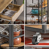 SoBuy FKW99-N Desserte de Cuisine Roulante Chariot de Service Meuble de Rangement à roulettes Multifonctionnel avec 1Tiroir, 3 Etagères et Etagères latérales, 50x37x87 cm