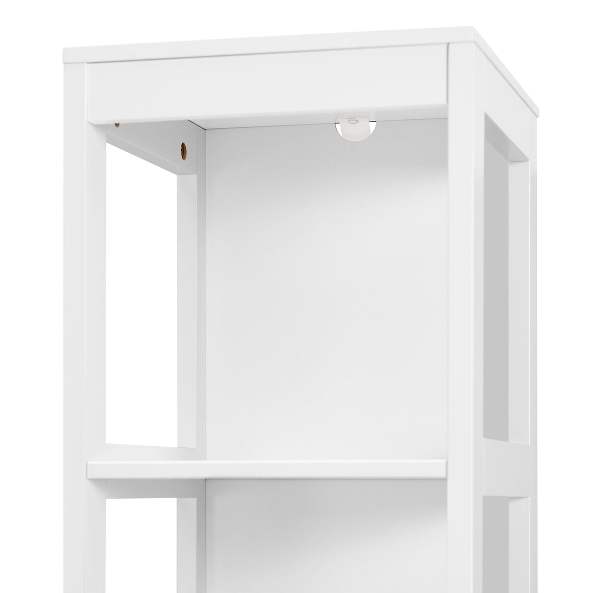 sobuyes.shopG126-W Colonne de Salle de Bain – 4 Étagères, 2 Tiroirs, Anti-Basculement, 30×30×144 cm, Blanc