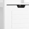 sobuyes.shopG126-W Colonne de Salle de Bain – 4 Étagères, 2 Tiroirs, Anti-Basculement, 30×30×144 cm, Blanc