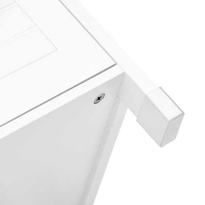 sobuyes.shopG126-W Colonne de Salle de Bain – 4 Étagères, 2 Tiroirs, Anti-Basculement, 30×30×144 cm, Blanc