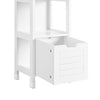 sobuyes.shopG126-W Colonne de Salle de Bain – 4 Étagères, 2 Tiroirs, Anti-Basculement, 30×30×144 cm, Blanc
