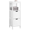 sobuyes.shopG127-W Meuble Salle de Bain Commode – Petit Meuble Rangement avec 2 Paniers – Colonne Compacte pour Toilette en Bois,