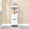 sobuyes.shopG127-W Colonne Salle de Bain avec 2 Paniers, Format Compact, Design Moderne, pour Salle de Bain et WC, Rangement Optimisé – L30×P30×H89 cm, Bois, Blanc