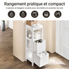 sobuyes.shopG127-W Colonne Salle de Bain avec 2 Paniers, Format Compact, Design Moderne, pour Salle de Bain et WC, Rangement Optimisé – L30×P30×H89 cm, Bois, Blanc