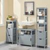 sobuyes.shopG128-SG Meuble sous Lavabo avec Portes Coulissantes, Format Compact, Résistant à l’Humidité, pour Salle de Bain et WC – L60×P30×H60 cm, Bois, Gris