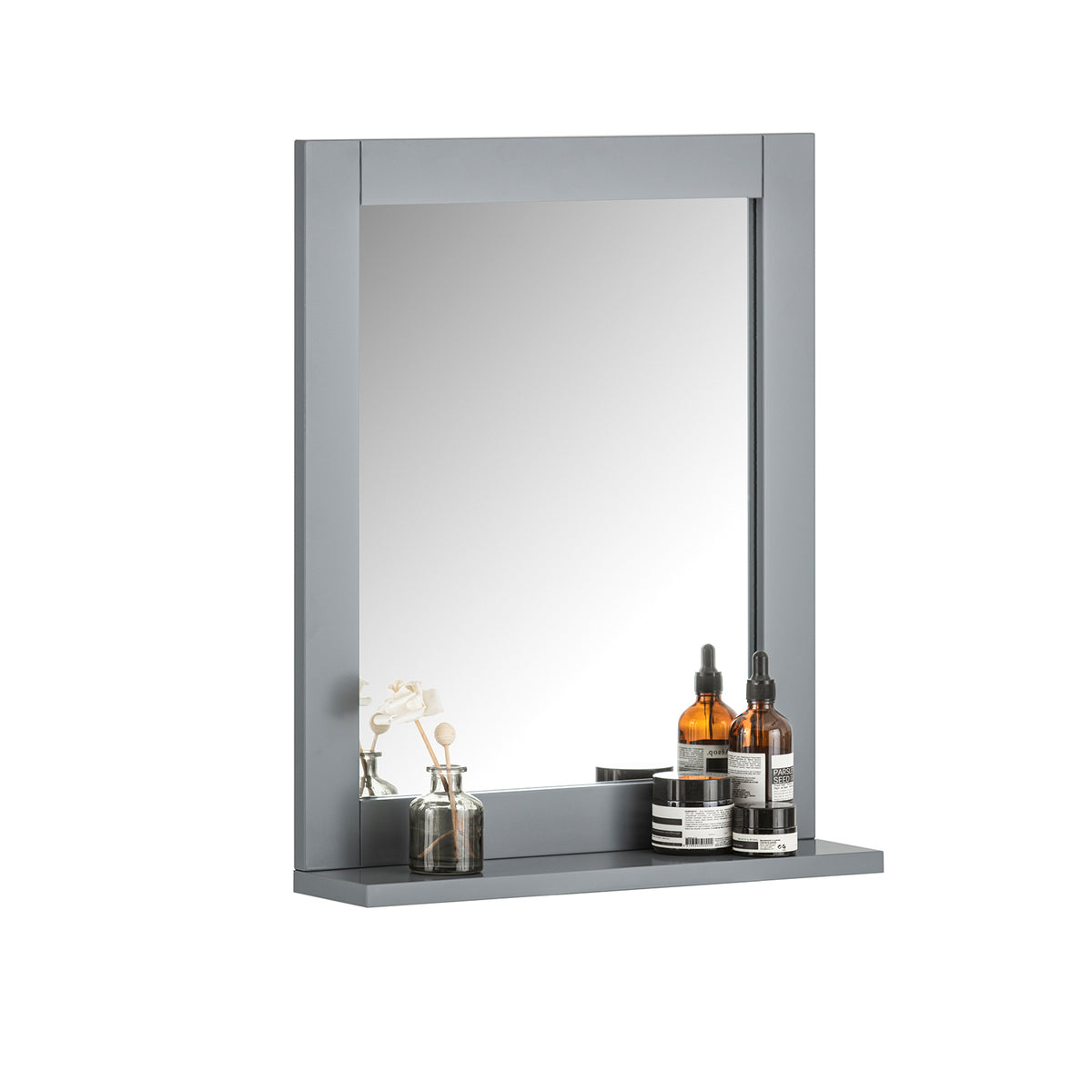 sobuyes.shopG129-SG Armoire Murale Salle de Bain avec Miroir Meuble Haut Suspendu Étagère Murale de Rangement Compacte Idéal pour