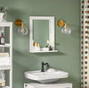 sobuyes.shopG129-W Armoire Murale Salle de Bain avec Miroir, Format Compact, pour Salle de Bain et WC, Rangement Optimisé, Usage Quotidien – L40×P10×H49 cm, Blanc
