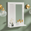 sobuyes.shopG129-W Armoire Murale Salle de Bain avec Miroir, Format Compact, pour Salle de Bain et WC, Rangement Optimisé, Usage Quotidien – L40×P10×H49 cm, Blanc
