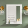 sobuyes.shopG129-W Armoire Murale Salle de Bain avec Miroir, Format Compact, pour Salle de Bain et WC, Rangement Optimisé, Usage Quotidien – L40×P10×H49 cm, Blanc