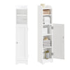 sobuyes.shopG177-II-W Meuble Salle de Bain 20 cm de Largeur sur Pied avec Support Papier et Porte - Petit Meuble WC Rangement Gai