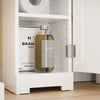 sobuyes.shopG177-II-W Meuble Salle de Bain 20 cm de Largeur sur Pied avec Support Papier et Porte - Petit Meuble WC Rangement Gain de Place Blanc