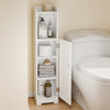 sobuyes.shopG177-II-W Meuble Salle de Bain 20 cm de Largeur sur Pied avec Support Papier et Porte - Petit Meuble WC Rangement Gain de Place Blanc