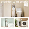 sobuyes.shopG177-II-W Meuble Salle de Bain 20 cm de Largeur sur Pied avec Support Papier et Porte - Petit Meuble WC Rangement Gain de Place Blanc
