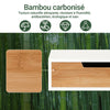 sobuyes.shopG179-WN Boîte à Thé avec Tiroir, Format Compact, Rangement Optimisé, Design Fonctionnel, Usage Quotidien – L31×P30×H10 cm, Bois, Blanc et Naturel