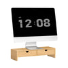 sobuyes.shopG198-N Support d'écran d'ordinateur de Support de Moniteur de bambou avec 2 Tiroirs
