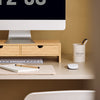 sobuyes.shopG198-N Support d'écran d'ordinateur de Support de Moniteur de bambou avec 2 Tiroirs