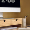 sobuyes.shopG198-N Support d'écran d'ordinateur de Support de Moniteur de bambou avec 2 Tiroirs