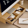 sobuyes.shopG198-N Support d'écran d'ordinateur de Support de Moniteur de bambou avec 2 Tiroirs