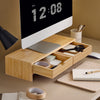 sobuyes.shopG198-N Support d'écran d'ordinateur de Support de Moniteur de bambou avec 2 Tiroirs