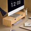 sobuyes.shopG198-N Support d'écran d'ordinateur de Support de Moniteur de bambou avec 2 Tiroirs