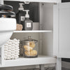 sobuyes.shopG202-W Meuble sous lavabo Salle de Bain Meuble de Salle de Bain avec 2 Portes, Grand Espace de Rangement & découpe Siphon sous Vasque MDF, Blanc 60x62x30cm