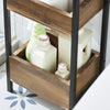 sobuyes.shopG226-F Meuble Salle de Bain Rangement avec 3 paniers - Rangement Serviteur de Douche Étagère de Stockage Salle de Bain Petit Meuble WC Rangement 28x20x74 cm
