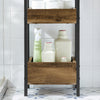 sobuyes.shopG226-F Meuble Salle de Bain Rangement avec 3 paniers - Rangement Serviteur de Douche Étagère de Stockage Salle de Bain Petit Meuble WC Rangement 28x20x74 cm