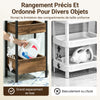 sobuyes.shopG226-F Meuble Salle de Bain Rangement avec 3 paniers - Rangement Serviteur de Douche Étagère de Stockage Salle de Bain Petit Meuble WC Rangement 28x20x74 cm