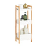 sobuyes.shopG226-WN Tour de rangement salle de bain 20 cm avec 3 paniers – Blanc et bois