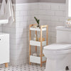 sobuyes.shopG226-WN Tour de rangement salle de bain 20 cm avec 3 paniers – Blanc et bois