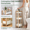 sobuyes.shopG226-WN Tour de rangement salle de bain 20 cm avec 3 paniers – Blanc et bois