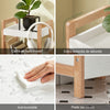 sobuyes.shopG226-WN Tour de rangement salle de bain 20 cm avec 3 paniers – Blanc et bois