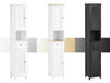 sobuyes.shopG236-W Colonne de Salle de Bain – 32 cm, 2 Portes Persiennes, Tiroir et Niche, Blanc