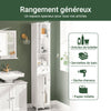 sobuyes.shopG236-W Colonne de Salle de Bain – 32 cm, 2 Portes Persiennes, Tiroir et Niche, Blanc
