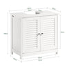 sobuyes.shopG237-II-W Meuble Sous Vasque 60 cm avec Porte à Lamelles – Étagère Réglable, Blanc