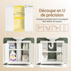 sobuyes.shopG237-II-W Meuble Sous Vasque 60 cm avec Porte à Lamelles – Étagère Réglable, Blanc