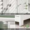 sobuyes.shopG237-II-W Meuble Sous Vasque 60 cm avec Porte à Lamelles – Étagère Réglable, Blanc