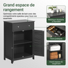 sobuyes.shopG238-DG Meuble Bas Salle de Bain avec Étagère Réglable, 1 Tiroir et 2 Portes, pour Salle de Bain et WC, Rangement Optimisé – L60×P35×H87 cm, Gris Foncé