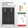 sobuyes.shopG238-DG Meuble Bas Salle de Bain avec Étagère Réglable, 1 Tiroir et 2 Portes, pour Salle de Bain et WC, Rangement Optimisé – L60×P35×H87 cm, Gris Foncé