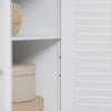 sobuyes.shopG238-W Meuble de Salle de Bain avec 2 Portes Persiennes – 1 Tiroir, Étagère Réglable, 60×35×87 cm, Blanc