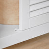sobuyes.shopG238-W Meuble de Salle de Bain avec 2 Portes Persiennes – 1 Tiroir, Étagère Réglable, 60×35×87 cm, Blanc