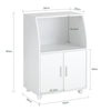 sobuyes.shopG241-W Meuble de Rangement à Roulettes avec Portes et Étagère Réglable – Blanc