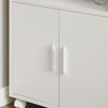 sobuyes.shopG241-W Meuble de Rangement à Roulettes avec Portes et Étagère Réglable – Blanc