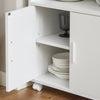 sobuyes.shopG241-W Meuble de Rangement à Roulettes avec Portes et Étagère Réglable – Blanc