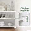 sobuyes.shopG241-W Meuble de Rangement à Roulettes avec Portes et Étagère Réglable – Blanc