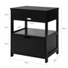 sobuyes.shopG258-SCH Table de Chevet avec 2 tiroirs et étagère, Table de Nuit pour Chambre à Coucher - Meuble de Rangement Moderne L45 x P38 x H55 cm Noir